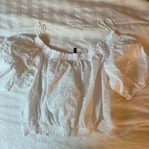 Divided White Ruffle Top